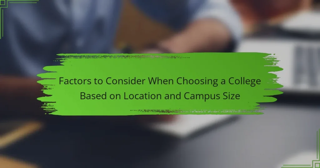 Factors to Consider When Choosing a College Based on Location and Campus Size