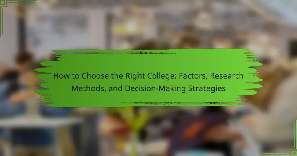 How to Choose the Right College: Factors, Research Methods, and Decision-Making Strategies