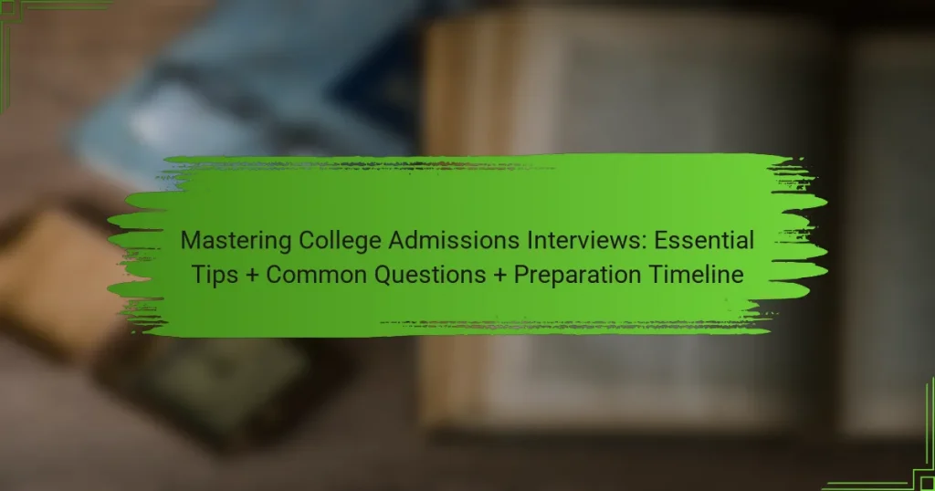 Mastering College Admissions Interviews: Essential Tips + Common Questions + Preparation Timeline