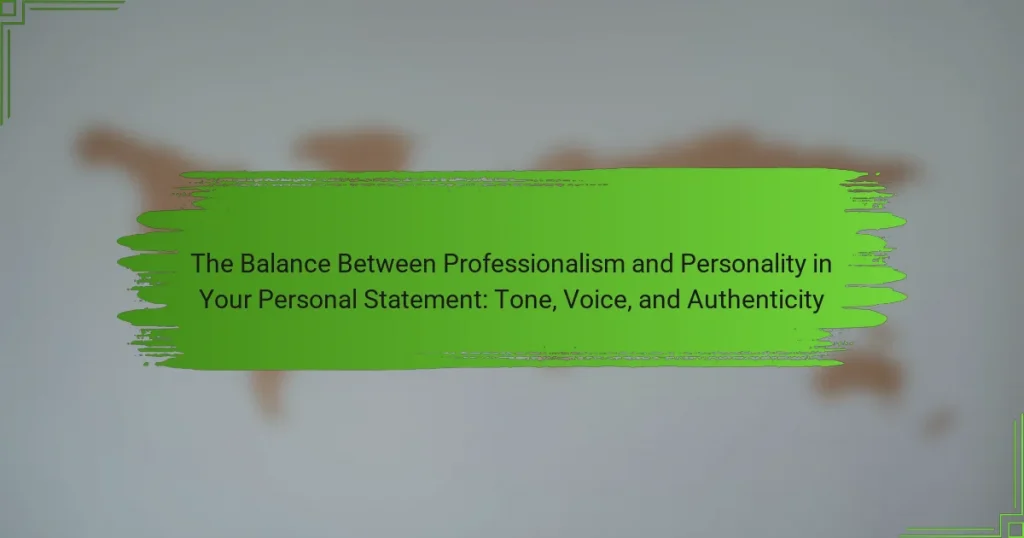 The Balance Between Professionalism and Personality in Your Personal Statement: Tone, Voice, and Authenticity
