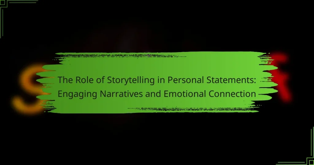 The Role of Storytelling in Personal Statements: Engaging Narratives and Emotional Connection