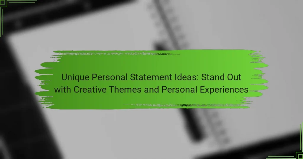 Unique Personal Statement Ideas: Stand Out with Creative Themes and Personal Experiences