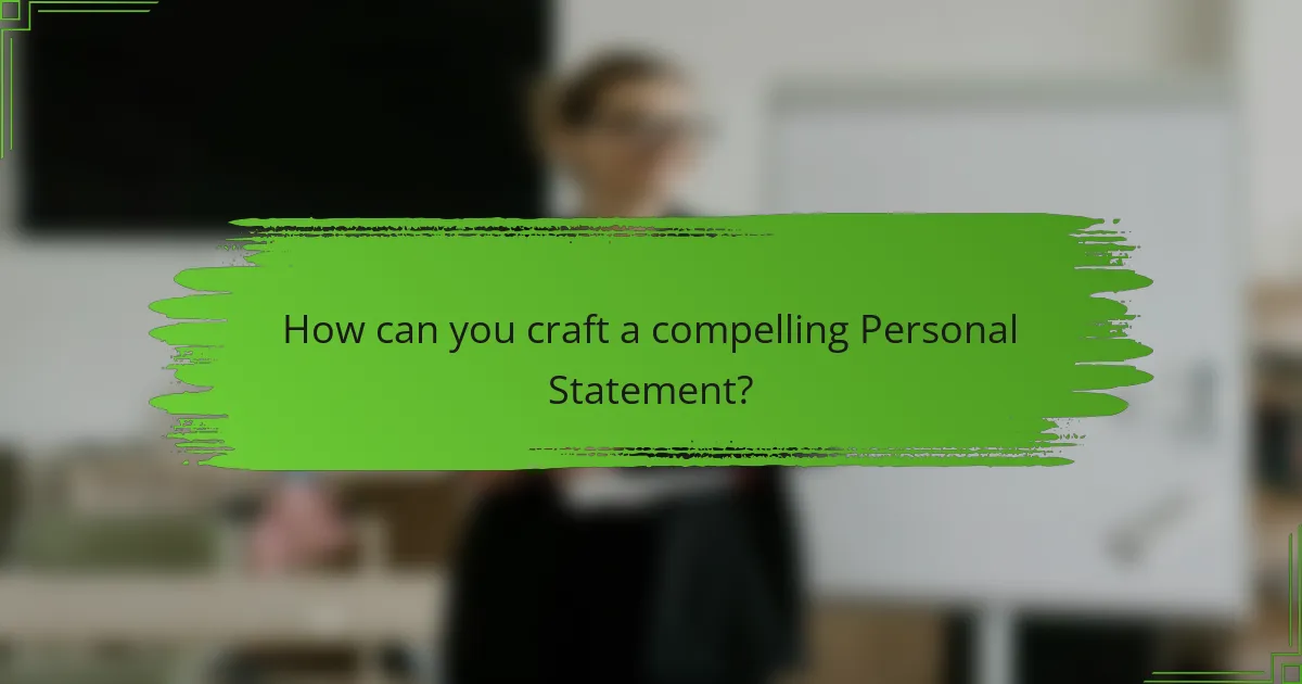 How can you craft a compelling Personal Statement?
