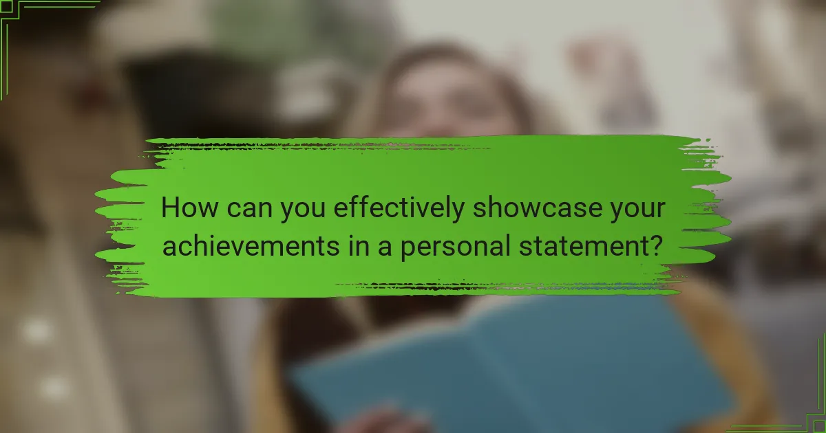 How can you effectively showcase your achievements in a personal statement?