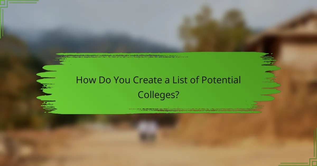 How Do You Create a List of Potential Colleges?