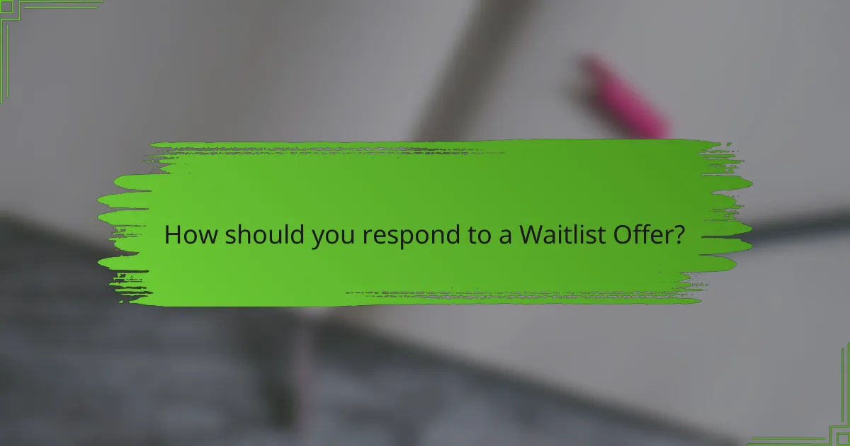 How should you respond to a Waitlist Offer?