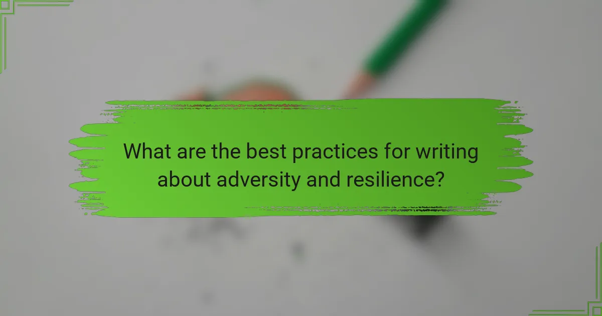 What are the best practices for writing about adversity and resilience?