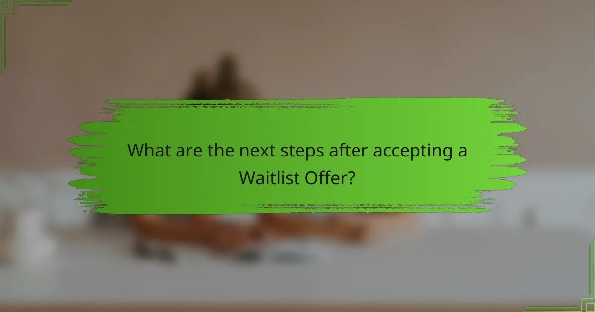 What are the next steps after accepting a Waitlist Offer?
