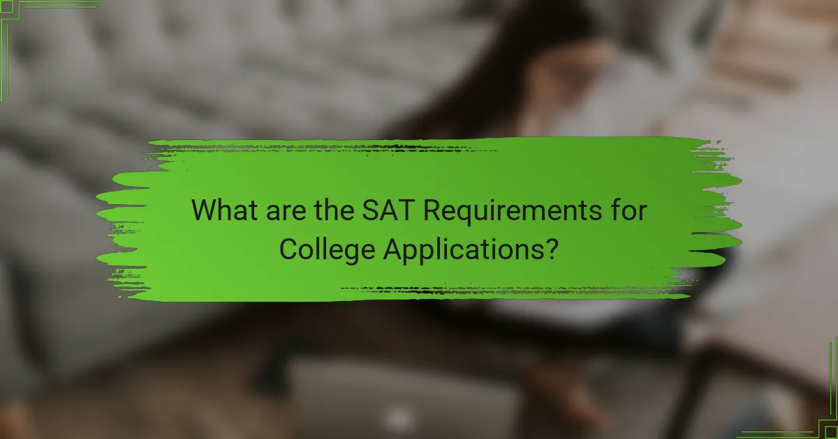 What are the SAT Requirements for College Applications?