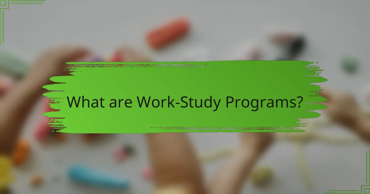 What are Work-Study Programs?