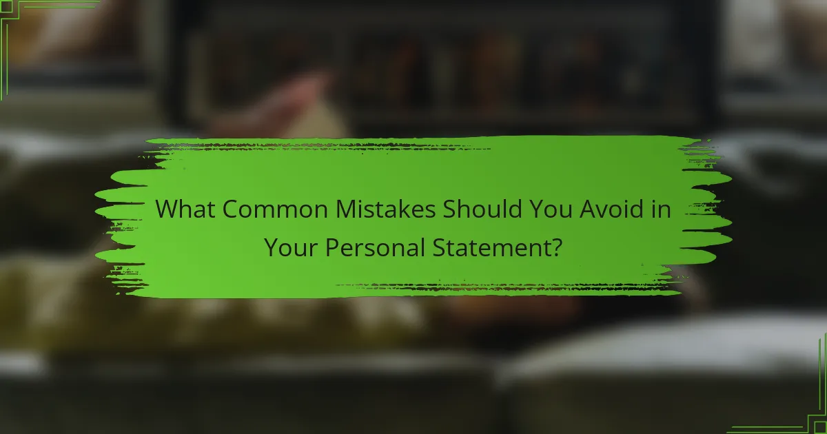 What Common Mistakes Should You Avoid in Your Personal Statement?