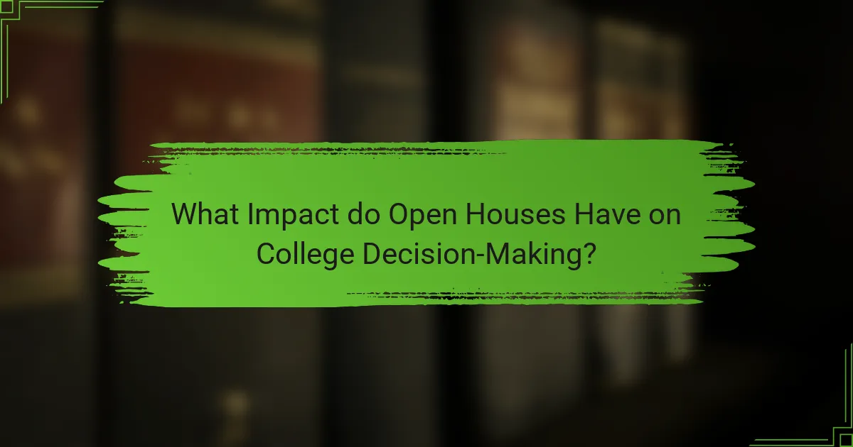 What Impact do Open Houses Have on College Decision-Making?