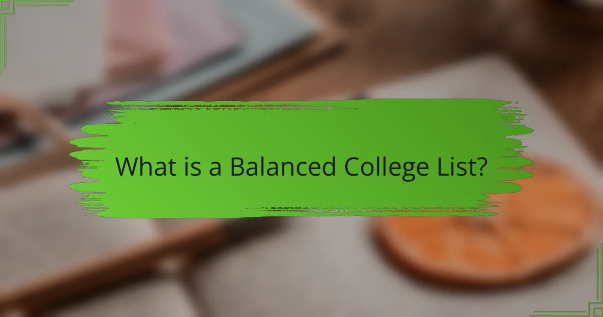 What is a Balanced College List?