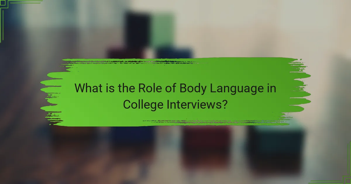 What is the Role of Body Language in College Interviews?