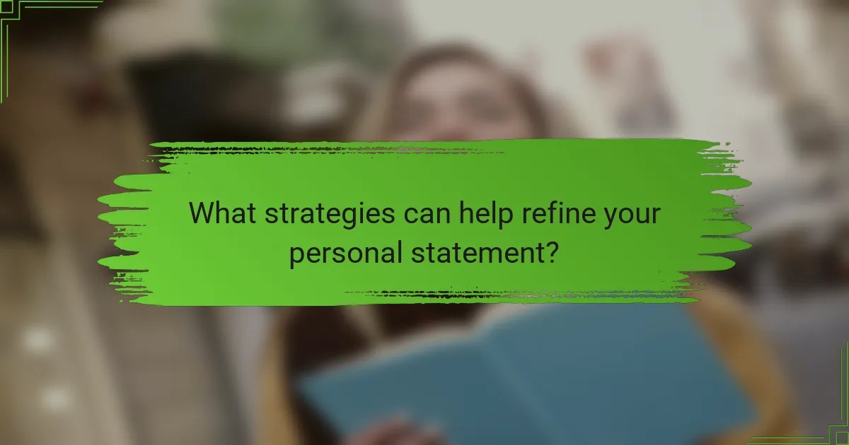 What strategies can help refine your personal statement?
