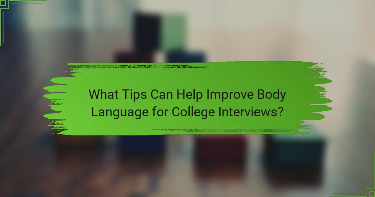 What Tips Can Help Improve Body Language for College Interviews?